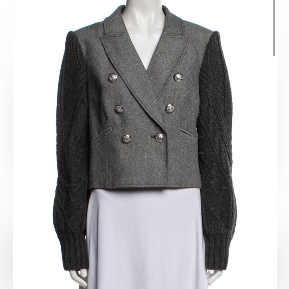 Veronica Beard Eamon Mixed Media Grey Jacket NWOT - Picture 5 of 9